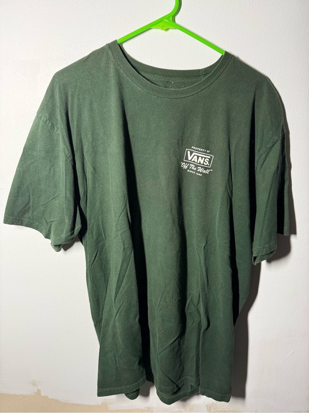 Vans Men's Dark Green 'Off The Wall' Logo Tee